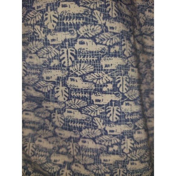 Woolrich Blue Hawaiian Palm Mini jeep  Pattern Button Down Shirt SS Mens Size L - Picture 3 of 4